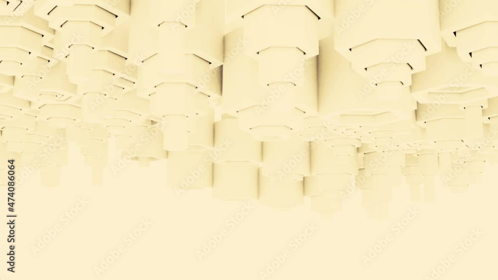 Poster 3d columns move in waves. design. columns of different sizes move in waves on isolated background. m