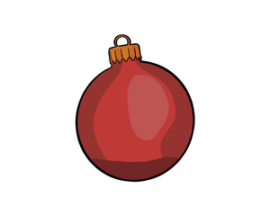 Drawing of red Christmas ball - Christmas tree decoration