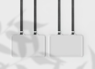 3d Set of Two Horizontal ID Holder Mockup