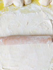 dough with rolling pin