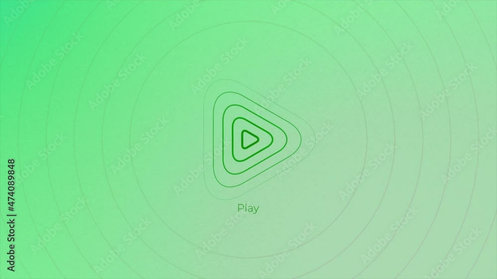 Poster play icon in abstraction. motion. the background is where the lines of triangles make up the play bu