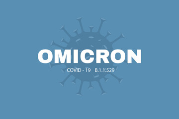 Fototapeta premium omicron background. Coronavirus is new strain. Inscription on background of bacterium,