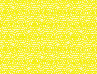 The geometric pattern with lines. Seamless vector background. White and yellow texture. Graphic modern pattern. Simple lattice graphic design