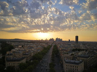 sunset over the city