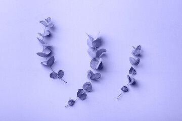 Creative Christmas winter autumn fall composition with decorative leaves