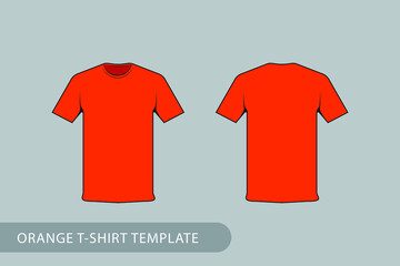 Orange T-shirt Template, Perfect For T-Shirt Design Preview Mockups.