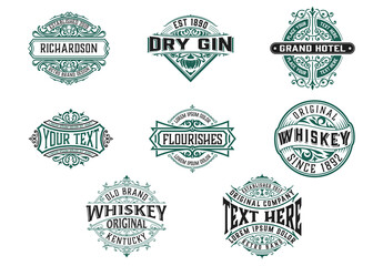 Set of 8 Vintage Logos and Badges