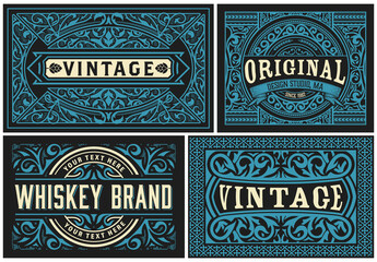 Set of 4 Vintage Labels for Packing
