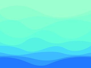 Blue water wave sea line pattern background vector illustration.