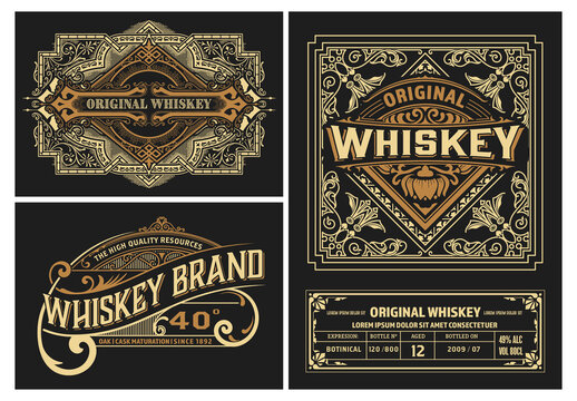 Set of 3 Vintage Labels for Packing