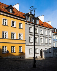 Vintage architecture in the old town of Warsaw - 474093633