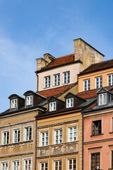 Vintage architecture in the old town of Warsaw