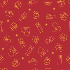 Seamless pattern with christmas gifts