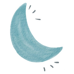 Lua azul em aquarela