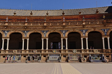 Architecture detail of Plaza de Espana, Seville - obrazy, fototapety, plakaty