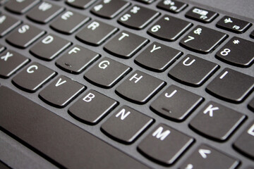 Close up of a laptop keyboard