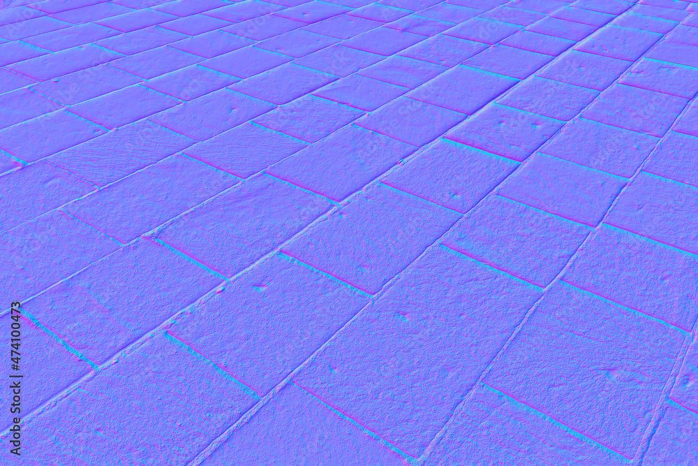 Wall mural Normal map of an external pavement of a square