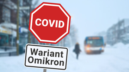 Wariant Omikron Covid wirusa zimą - obrazy, fototapety, plakaty