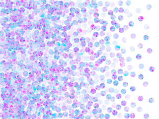 Purple paillettes confetti scatter vector illustration. Elegant flickering bead elements holiday glitter flatlay. Holiday confetti placer lustering texture.