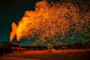 steam engine fireworks