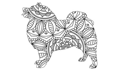 Dog coloring page for adult.dog lovers.dog coloring page & book	
