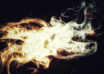火と煙が渦巻く抽象的な背景