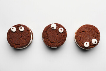 Funny cookies on light background