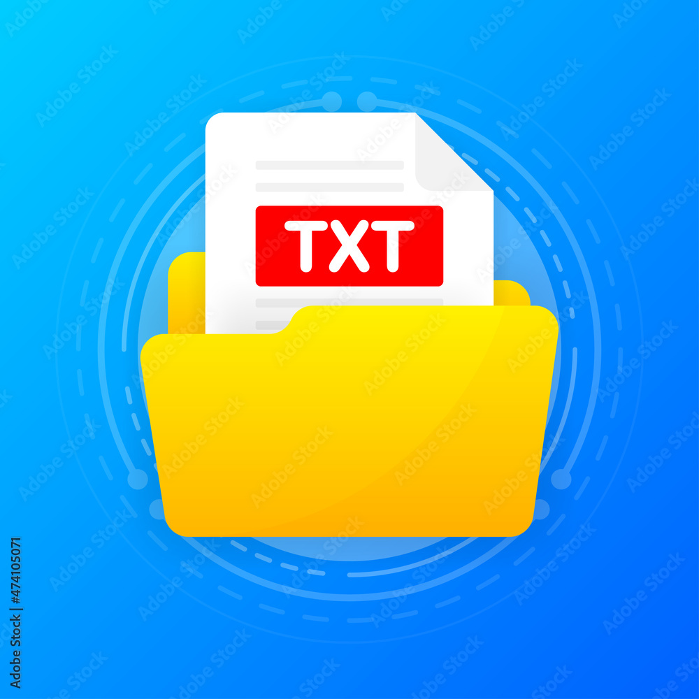 Aufkleber open folder icon with txt file inside. folder with documents on a blue background. flat design. vect
