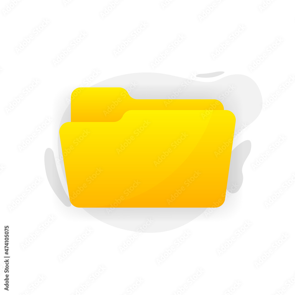 Poster open folder icon. folder with documents on white background. flat design. vector illustration.