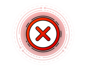 Rejected red sign, no, donts isolated on white background. Vector illustration.