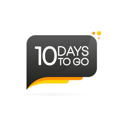Banner with 10 days left. Speech bubble. Banner for business, marketing and advertising. Vector illustration.
