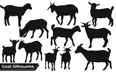 Collection of Goat Silhouette in different poses