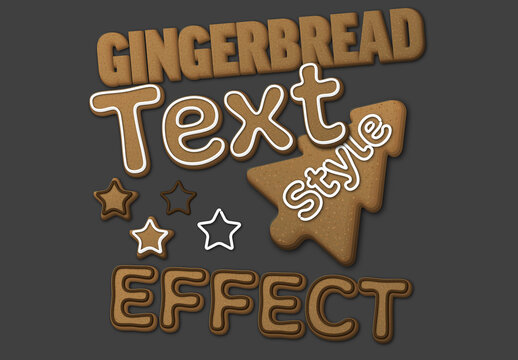Gingerbreads Cookie Editable Text Style Effect