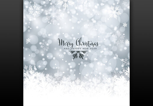 Christmas Flyer Card Layout with Snowy Background
