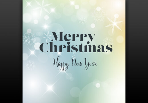 Christmas Flyer Card Layout with Snowy Background
