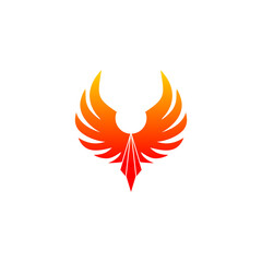simple and luxury fire wing logo