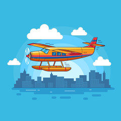 Propeller plane illustration vector design