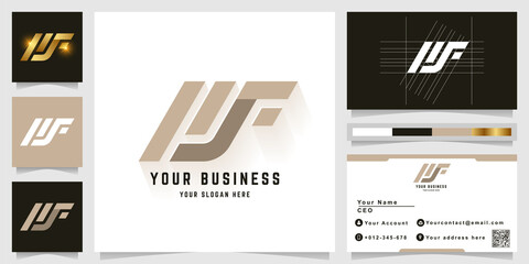Letter WF or iwf monogram logo with business card design