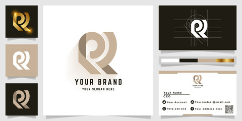Letter R or RL monogram logo with business card design