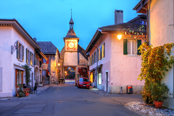 Saint-Prex at night, Switzerland