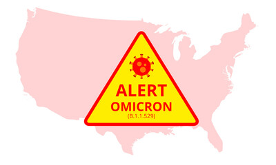 Omicron USA Alert. Omicron New SARS Mutation Variant B.1.1.529 Concept. Fight Against Coronavirus