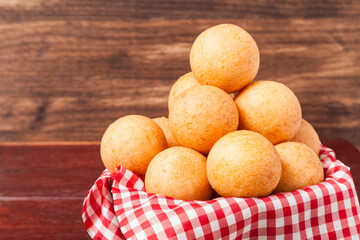 Buñuelo; Traditional Food Colombian - Deep Fried Cheese Bread, Photo On Wooden Background