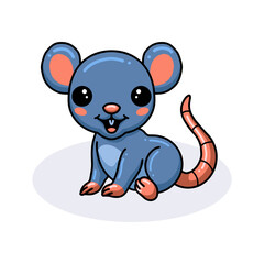 Cute little mouse cartoon sitting
