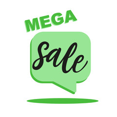 Mega sale discount banner template promotion. One day deal, special offer. Set of flat backgrounds for social media, stories, banners, invitation card, poster, greeting card. Vector illustration