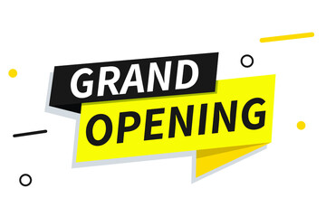 yellow vector banner grand opening paper bubble