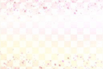 年賀状素材 市松模様のテクスチャ ピンクの光 和風の背景素材 紙吹雪