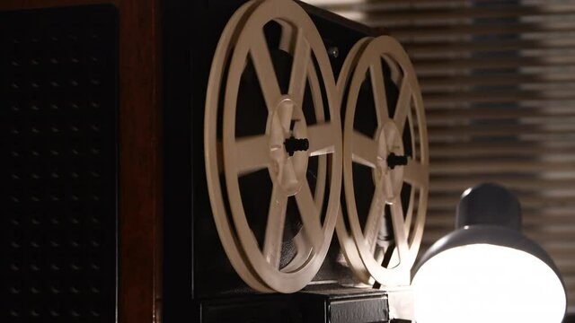 On a reel-to-reel tape recorder, the coils spin 1.