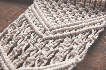 ECO friendly modern knitting DIY natural decoration concept.
