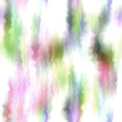 Bleed vertical stripe summer tie dye batik beach wear pattern. Seamless variegated gradient space dyed shibori effect. Washed out painterly trendy fashion print background. 