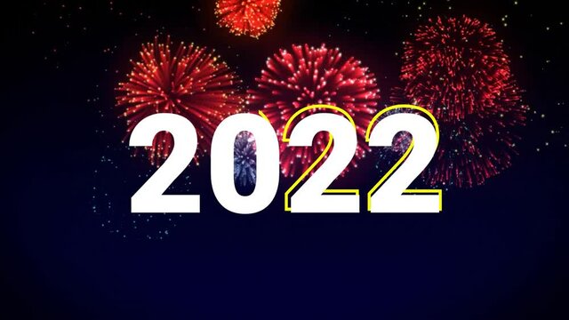 Happy new Year 2022 New year fireworks